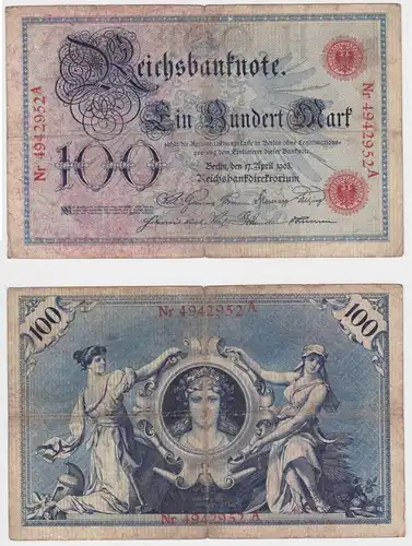 100 Mark Reichsbanknote Deutsches Reich 17.April 1903 (159498)