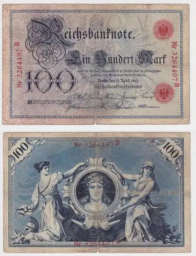 100 Mark Reichsbanknote Deutsches Reich 17.April 1903 (159444)