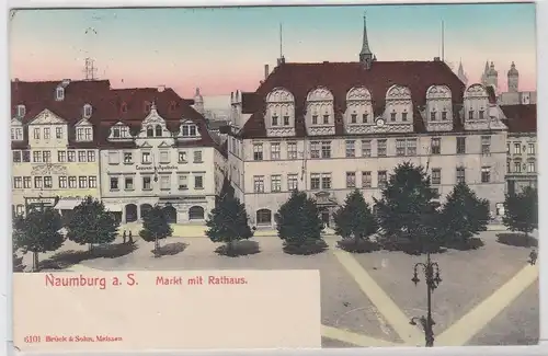 90335 Ak Naumburg a. S. Markt mit Rathaus und Löwenapotheke 1907