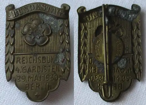 seltenes Abzeichen Bundestag Reichsbund 4.Gardisten Berlin 29.Mai 1930 (160774)