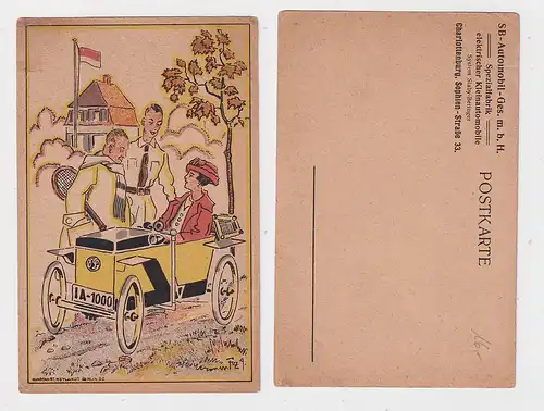 52891 Reklame Ak Charlottenburg Spezialfabrik elektr.Kleinautomobile um 1910