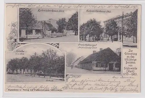 92485 Ak Zur Erinnerung an das150jährige Bestehen von Schönwalde (Mark) 1903