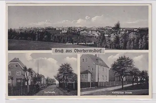 87438 Mehrbild Ak Gruß aus Oberhermsdorf Dorfstraße usw. 1942