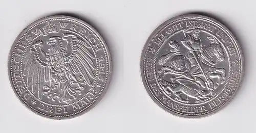 3 Mark Silber Münze Preussen Mansfelder Bergbau 1915 Jäger 115 vz+ (165244)