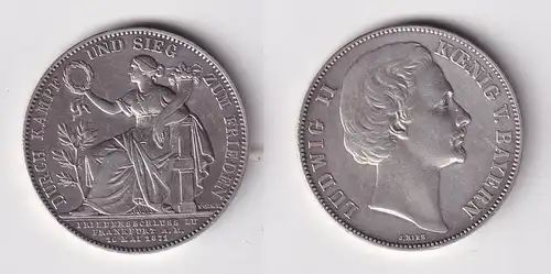 schöne Silber Münze 1 Siegestaler Bayern 1871 f.vz (165555)