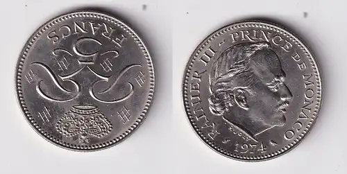 5 Francs Nickel Münze Monaco 1974 Stgl. KM:150 (165422)