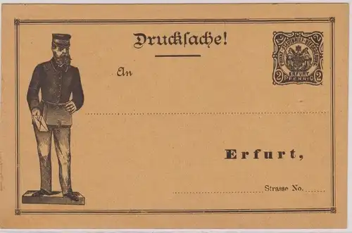 90351 Ganzsachen Drucksache Stadtbriefbeförderung Erfurt 2 Pfennig vor 1900