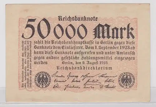 50000 Mark Banknote Berlin 9.8.1923 Rosenberg 98 (158589)