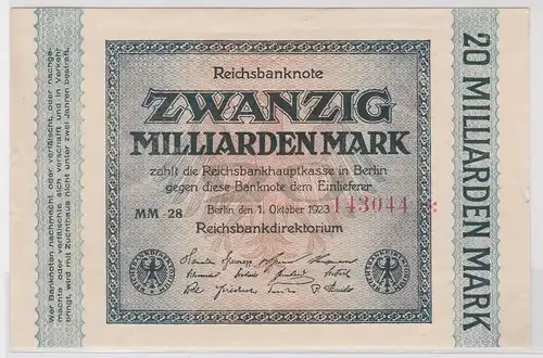 20 Milliarden Mark Banknote Berlin 1.Oktober 1923 Rosenberg 115e (152326)
