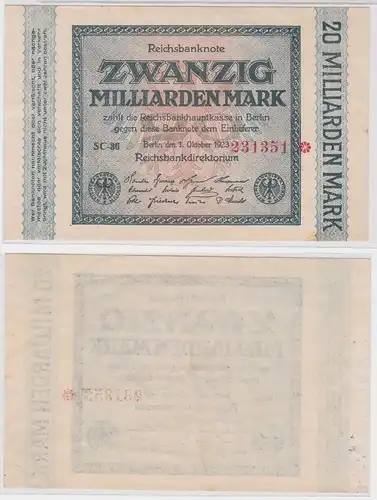 20 Milliarden Mark Banknote Berlin 1.Oktober 1923 Rosenberg 115b (153128)