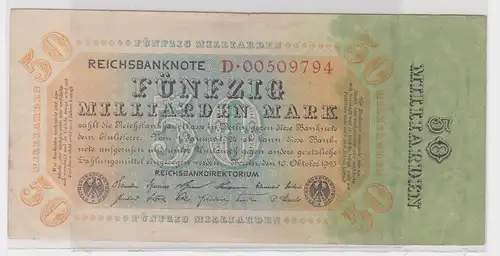 50 Milliarden Mark Banknote Berlin 10.Oktober 1923 Rosenberg 116 a (155749)