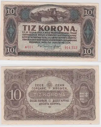 Hungria Hungary 10 Korona Banknote 1920 Pick 60 (159473)