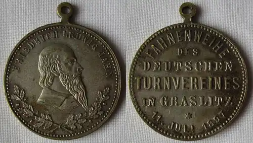 Medaille Fahnenweihe des deutschen Turnvereines in Graslitz 11.7. 1897 (163023)