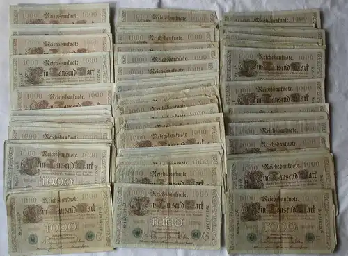 Sammlung 100x  1000 Reichsmark Banknoten 21.4.1910 Rosenberg 46 (157255)