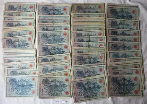 Sammlung mit 100 Banknoten 100 Mark 1908 Deutschland Rosenberg 33 (150685)