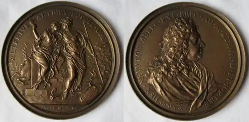 Bronze Medaille Alterivs Altera Poscit Opem Newton - Floren 1709 (163003)