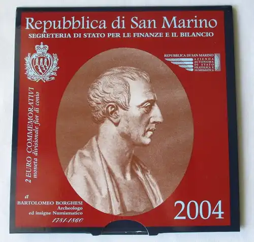 2 Euro San Marino KMS 2004 im Originalfolder Coin Card Bartolomeo (158046)