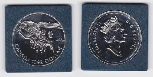 1 Dollar Silbermünze Kanada 175 Jahre Postkutschenverbindung 1992 PP (123431)