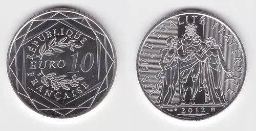 10 Euro Silbermünze Frankreich 2012 Herkules als Beschützer (122429)