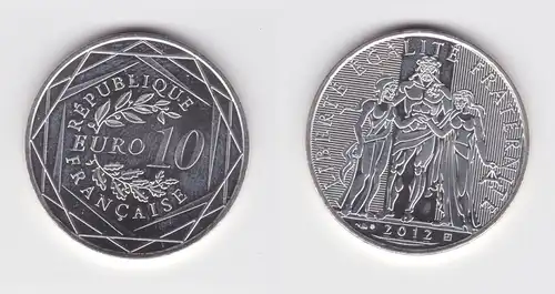 10 Euro Silbermünze Frankreich 2012 Herkules als Beschützer (160115)