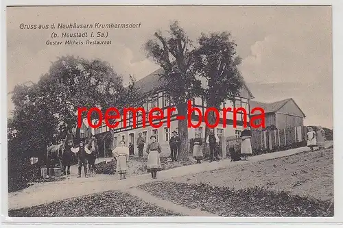 77561 Ak Gruß aus den Neuhäusern Krumhermsdorf bei Neustadt in Sachsen um 1910