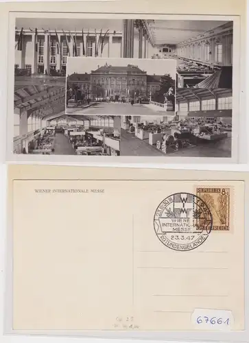 67661 Ak Wiener internationale Messe mit Sonderstempel 1947