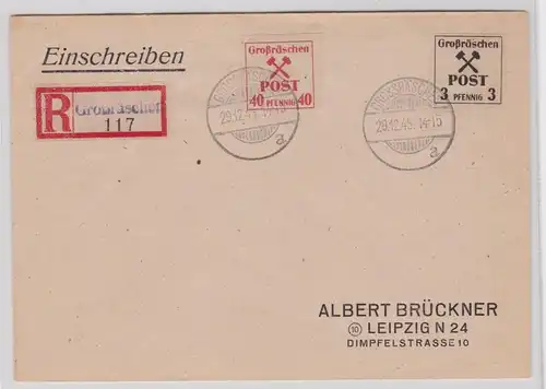 47671 Einschreibebrief Lokalausgabe Großräschen - Albert Brückner Leipzig 1945
