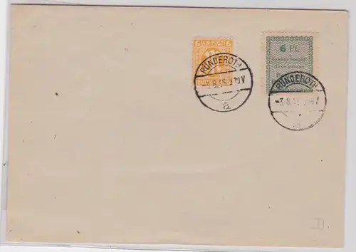 900662 Lokalausgabe Ründeroth Mi 2 A + Mi 4 BiZone gestempelt auf Umschlag 1945