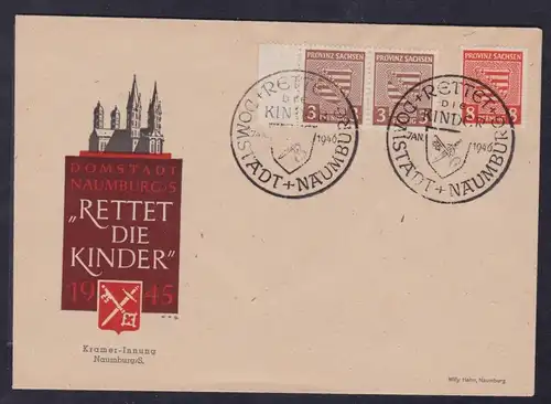 154004 Brief Lokalausgabe Naumburg "Rettet die Kinder" 1945 SST. 1. Jan. 1946
