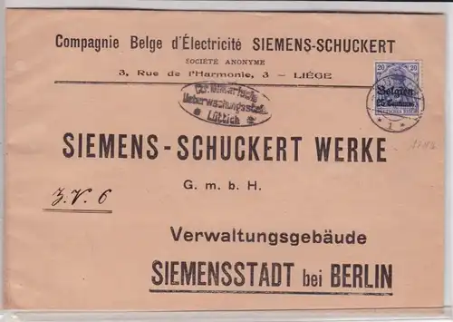 99793 Zensur Brief Zudruck Siemens-Schuckert Werke Siemensstadt Berlin 1916