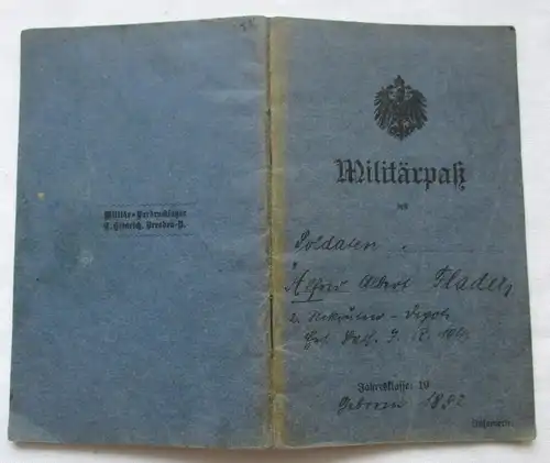Militärpaß Infanterie Regiment 104 Chemnitz 1916 Artois Gefangenschaft (157848)