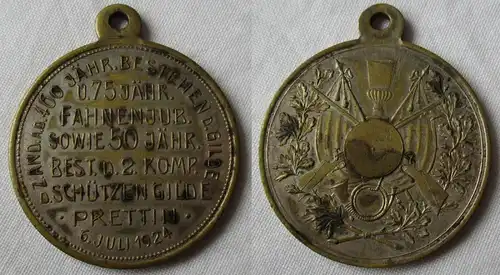 seltene Bronze Medaille Schützengilde Prettin 1924 (163257)