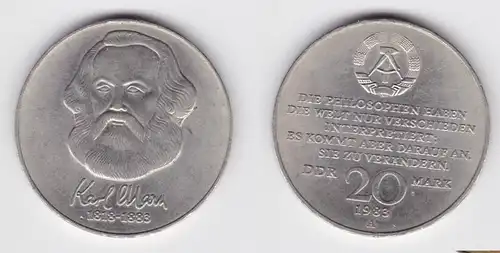 DDR Gedenk Münze 20 Mark Karl Marx 1983 (149261)