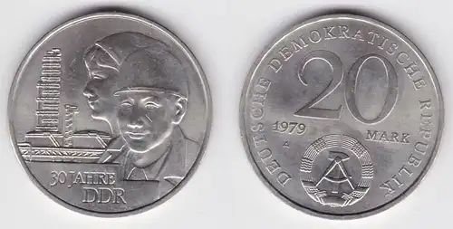 DDR Gedenk Münze 20 Mark 30.Jahrestag der DDR 1979 (145680)