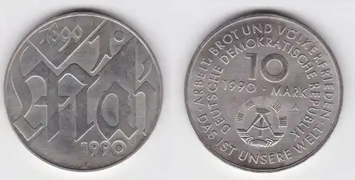 DDR Gedenk Münze 10 Mark 100.Jahre 1.Mai Feiertag 1990 (141986)