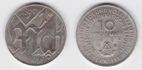 DDR Gedenk Münze 10 Mark 100.Jahre 1.Mai Feiertag 1990 (147633)