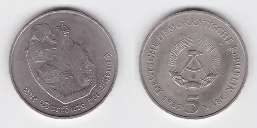 DDR Gedenk Münze 5 Mark Die Wartburg bei Eisenach 1982 (148442)