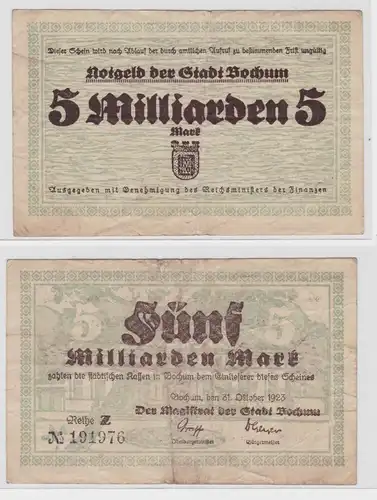 5 Milliarde Mark Banknote Stadt Bochum 31.10.1923 (137929)