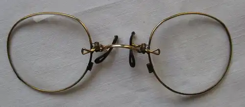 antiker Kneifer / Zwicker Nasenbrille Lesebrille um 1900 (140750)