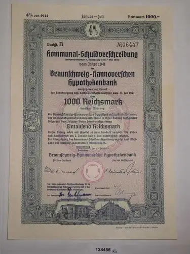 100 RM Pfandbrief Braunschweig-Hannoversche Hypothekenbank 20.Apr. 1940 (128455)