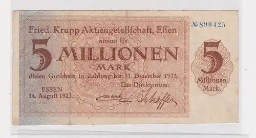 5 Millionen Mark Banknote Stadt Essen Fried.Krupp 14.8.1923 (133298)