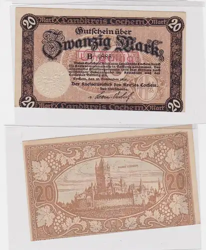 20 Mark Banknote Notgeld Landkreis Cochem 19.11.1918 (134226)