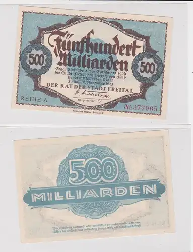 500 Milliarden Mark Banknote Inflation Rat der Stadt Freital 10.11.1923 (137687)