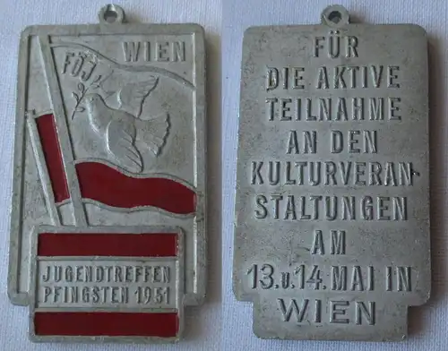 seltene Plakette FÖJ Jugendtreffen Pfingsten Wien 1951 (165808)