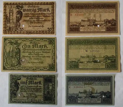 5 - 20 Mark Banknote Großnotgeld Stadt Altenburg 15.11.1918 (130786)