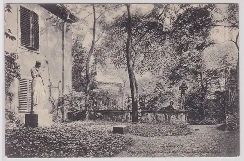 902890 Ak Gruß aus Leipzig das Gerhard`sche Haus mit Garten Naundörfchen um 1900