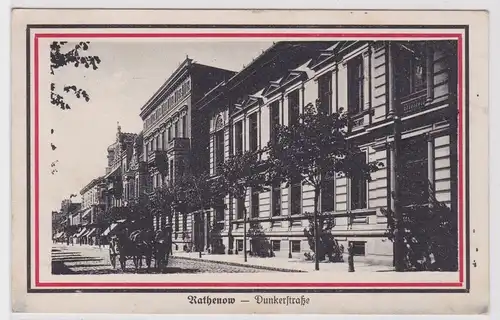 900183 Ak Rathenow Dunkerstrasse mit Pferdefuhrwerk 1916