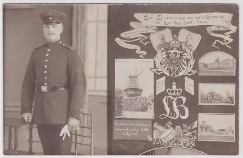 41116 Foto Ak Zur Erinnerung an mein Kommando beim Lehr Inf. Batl. Potsdam 1919