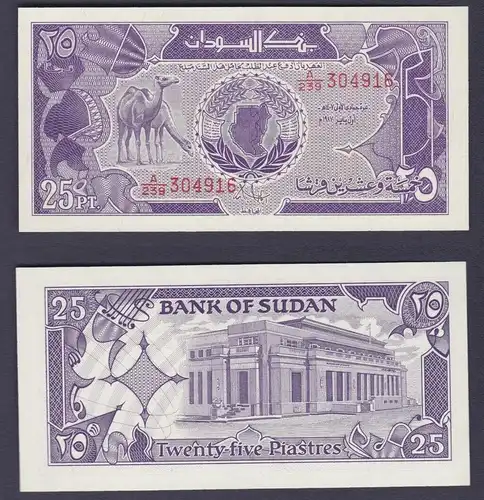 25 Piastre Banknote Sudan 1987 bankfrisch UNC (153690)