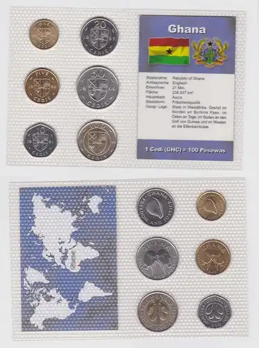 Kursmünzsatz KMS 6 Münzen Ghana Stgl. im Blister (133496)